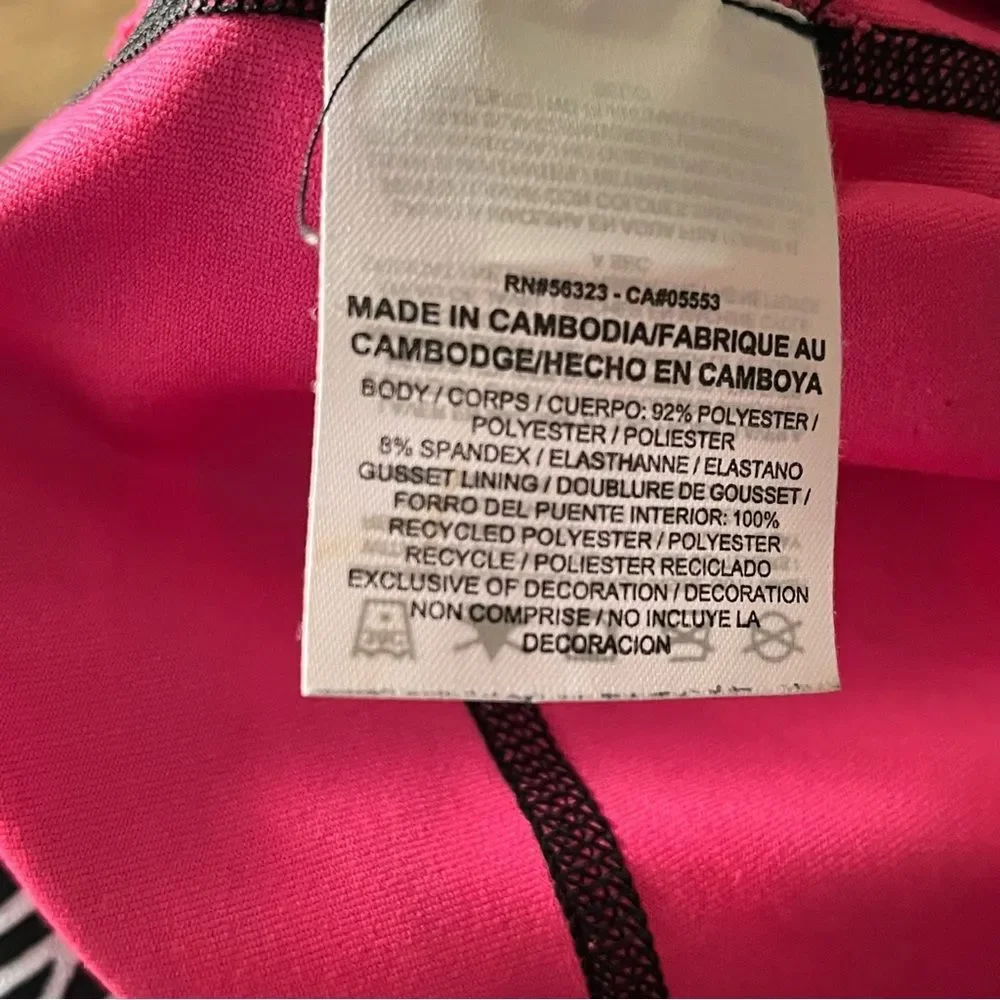 Nike Dri-Fit Run Fast Live Fearless Pink Black Print Athletic Leggings Size S